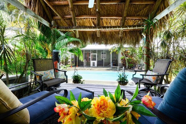 3725 SE Middle St, Stuart, FL 34997 - view of patio / terrace featuring an outdoor pool