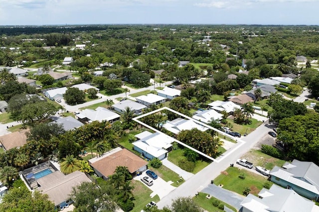 3725 SE Middle St, Stuart, FL 34997 - aerial perspective of suburban area featuring property parcel outlined