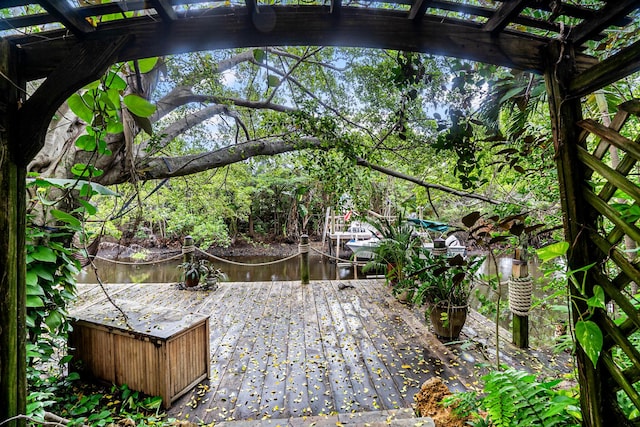 434 NW 7th Ave, Boca Raton, FL 33486 - view of yard with a water view and a pergola