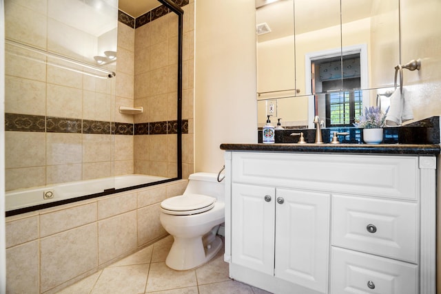 434 NW 7th Ave, Boca Raton, FL 33486 - full bath with tiled shower / bath, vanity, tile patterned flooring, and toilet