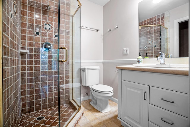434 NW 7th Ave, Boca Raton, FL 33486 - full bath with vanity, a shower stall, toilet, and tile patterned floors