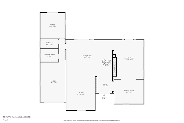 434 NW 7th Ave, Boca Raton, FL 33486 - room layout