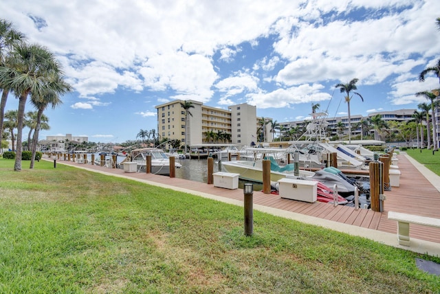 1 Harbourside Dr Unit 4506, Delray Beach, FL 33483 - dock area with a yard and a water view