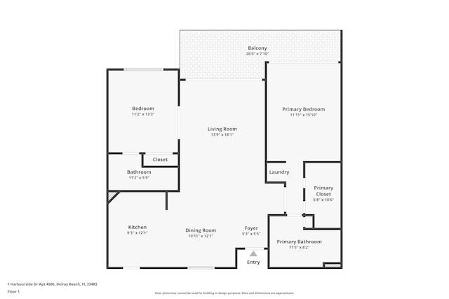 1 Harbourside Dr Unit 4506, Delray Beach, FL 33483 - property floor plan