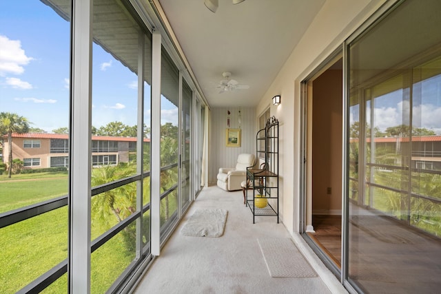 1953 SW Palm City Rd Unit 27-I, Stuart, FL 34994 - sunroom / solarium featuring a ceiling fan and plenty of natural light