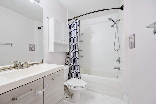 3710 N Jog Rd Unit 202, West Palm Beach, FL 33411 - bathroom featuring shower / bath combo with shower curtain, vanity, toilet, and tile patterned flooring