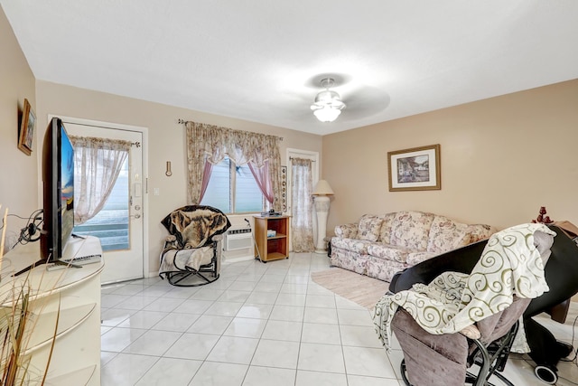 15610 NE 6th Ave NE Unit 10C, Miami, FL 33162 - living room featuring light tile patterned flooring and a ceiling fan