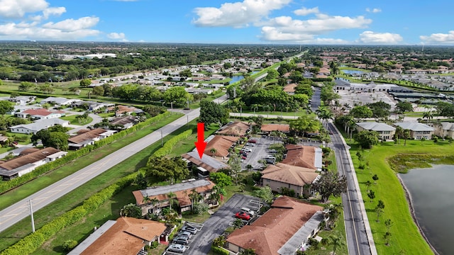 13623 Via Aurora Unit C, Delray Beach, FL 33484 - aerial view of property and surrounding area featuring a large body of water and nearby suburban area