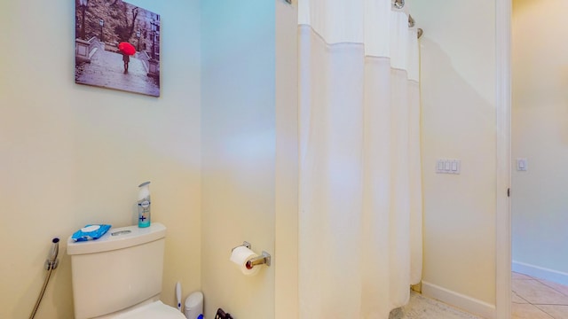 7144 Maidstone Dr, Port Saint Lucie, FL 34986 - bathroom with toilet, curtained shower, and tile patterned flooring