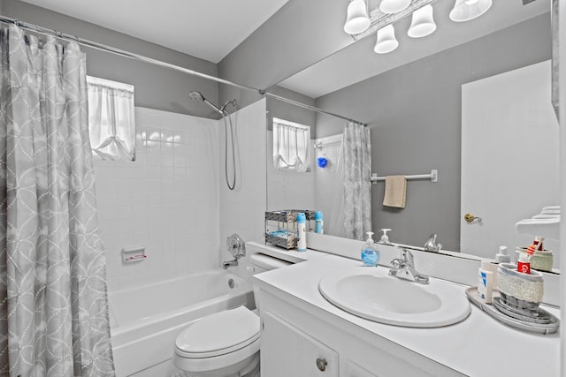 2121 NE 1st Ct Unit 202, Boynton Beach, FL 33435 - bathroom featuring shower / tub combo with curtain, vanity, and toilet