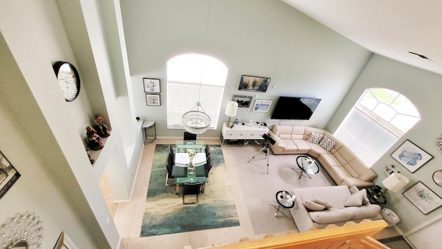 12484 Pleasant Green Way, Boynton Beach, FL 33437 - living area with high vaulted ceiling