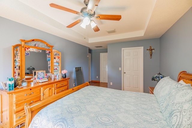 3542 SW Rosardo St, Port Saint Lucie, FL 34953 - bedroom with a raised ceiling and ceiling fan