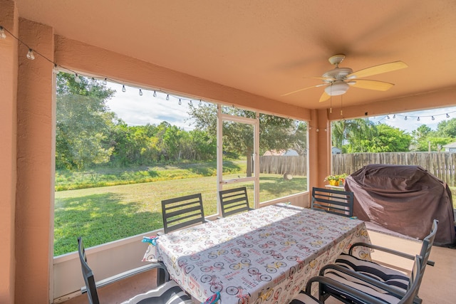 3542 SW Rosardo St, Port Saint Lucie, FL 34953 - view of patio / terrace with ceiling fan and outdoor dining area