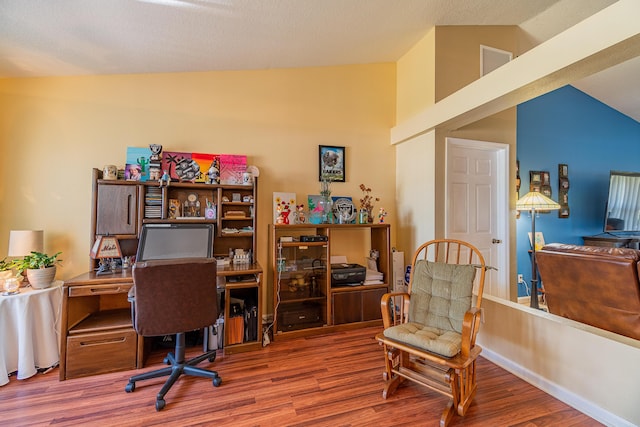 3542 SW Rosardo St, Port Saint Lucie, FL 34953 - office area with vaulted ceiling and wood finished floors