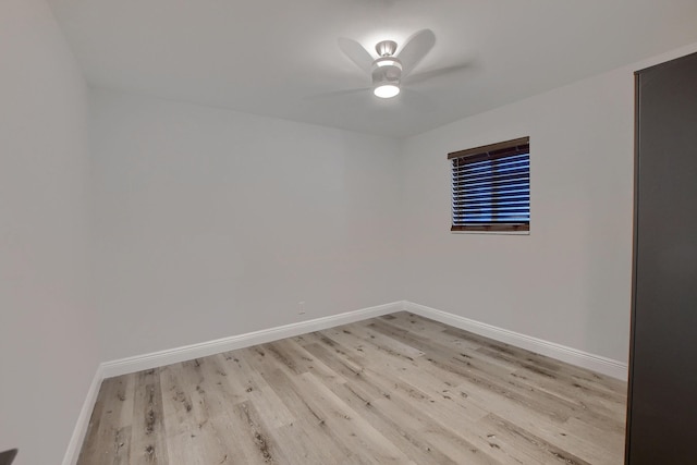 126 NW 3rd Ct, Boca Raton, FL 33432 - spare room featuring light wood finished floors, baseboards, and ceiling fan