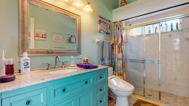 2608 SW River Shore Dr, Port Saint Lucie, FL 34984 - full bath with a shower stall, toilet, and vanity