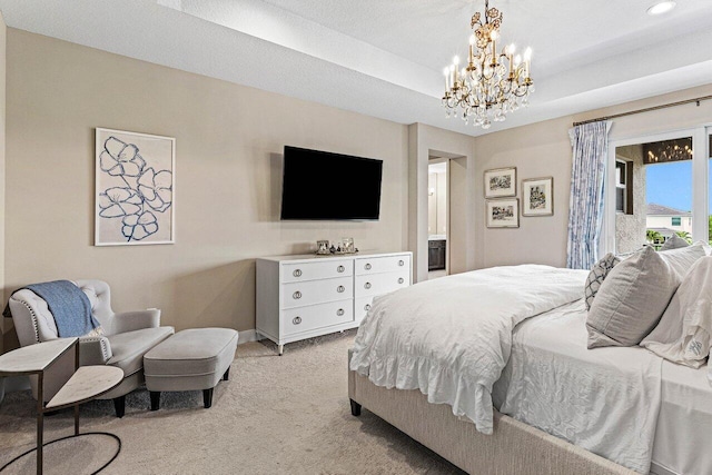 9657 Sterling Shores St, Delray Beach, FL 33446 - bedroom with light colored carpet and a chandelier