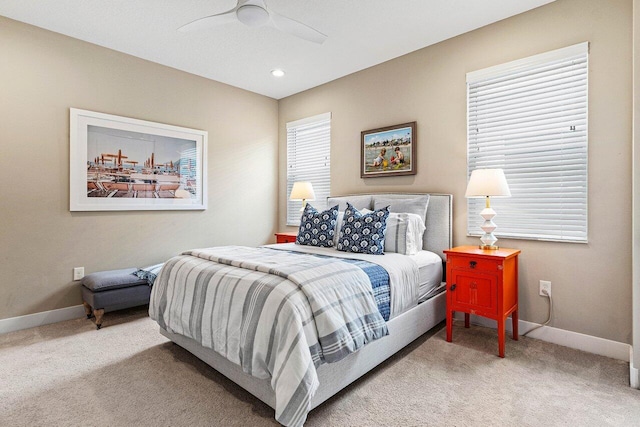 9657 Sterling Shores St, Delray Beach, FL 33446 - carpeted bedroom with baseboards, a ceiling fan, and recessed lighting
