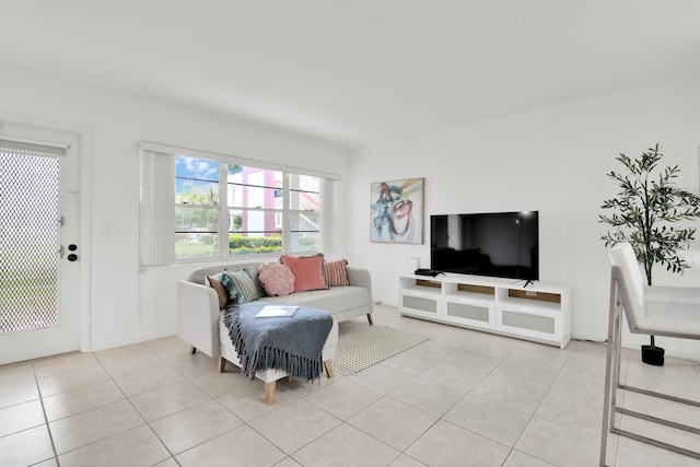 175 Fanshaw E Unit 175, Boca Raton, FL 33434 - living area with light tile patterned floors and baseboards