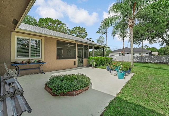 12275 N 54th St N, West Palm Beach, FL 33411 - view of patio with ceiling fan and a sunroom