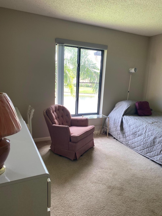 806 Sky Pine Way Unit G3, Greenacres, FL 33415 - carpeted bedroom featuring multiple windows, a textured ceiling, and baseboards