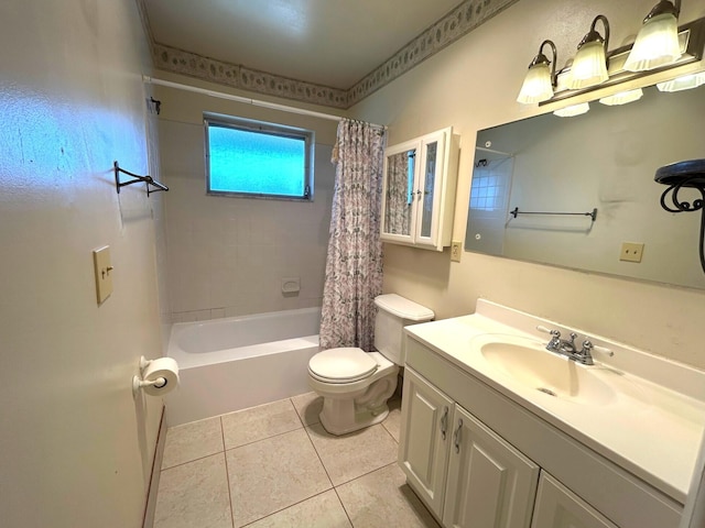 2802 Crosley Dr W Unit D, West Palm Beach, FL 33415 - full bathroom featuring toilet, vanity, shower / bathtub combination with curtain, and tile patterned floors