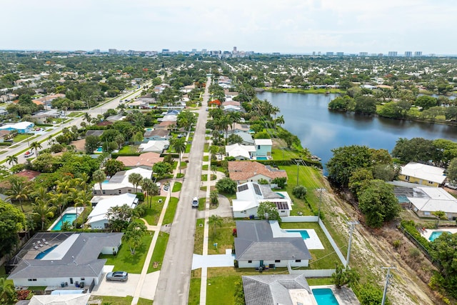 1182 SW 7th St, Boca Raton, FL 33486 - aerial view of residential area featuring a nearby body of water and skyline