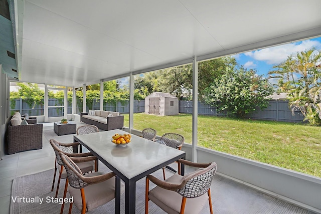 924 SW Abingdon Ave, Port Saint Lucie, FL 34953 - sunroom featuring an outdoor living space, plenty of natural light, and outdoor dining space
