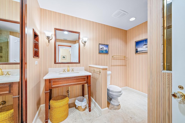 2160 Ibis Isle Rd Unit 9, Palm Beach, FL 33480 - full bathroom with vanity, toilet, and tile patterned flooring
