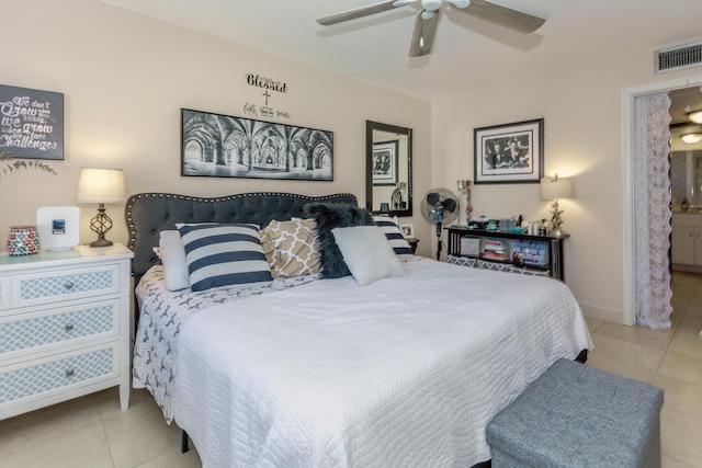 2755 W Atlantic Ave Unit 2208, Delray Beach, FL 33445 - tiled bedroom with a ceiling fan