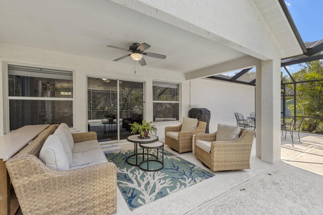 4312 SW Elaine Ct, Port Saint Lucie, FL 34953 - sunroom / solarium with an outdoor hangout area and ceiling fan