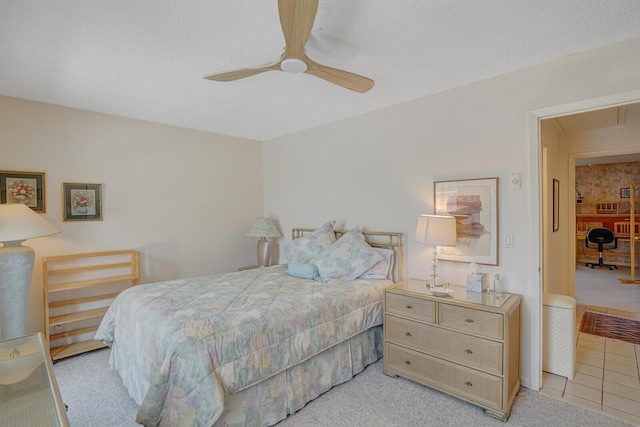 724 Nantucket Cir Unit A, Lake Worth, FL 33467 - bedroom with light colored carpet, a ceiling fan, and attic access