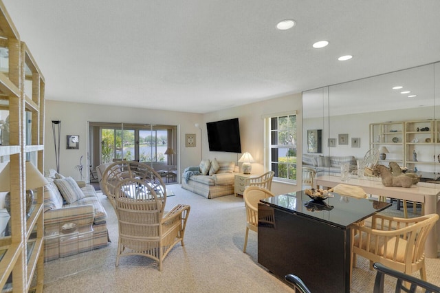 724 Nantucket Cir Unit A, Lake Worth, FL 33467 - carpeted living area with plenty of natural light and recessed lighting