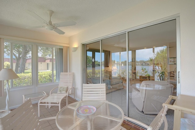724 Nantucket Cir Unit A, Lake Worth, FL 33467 - sunroom with outdoor dining area, ceiling fan, and plenty of natural light