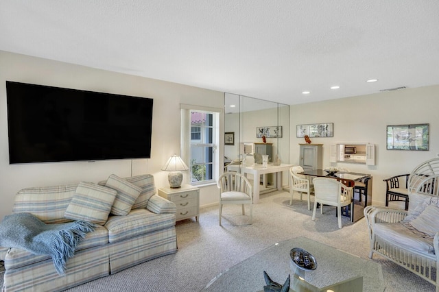 724 Nantucket Cir Unit A, Lake Worth, FL 33467 - carpeted living room featuring baseboards and recessed lighting