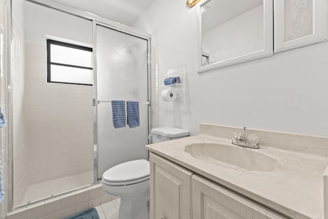 4858 Equestrian Rd Unit B, Boynton Beach, FL 33436 - full bathroom featuring toilet, vanity, and a shower stall
