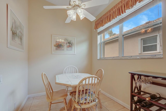 257 NW Toscane Trl, Port Saint Lucie, FL 34986 - dining area featuring light tile patterned floors, baseboards, and ceiling fan