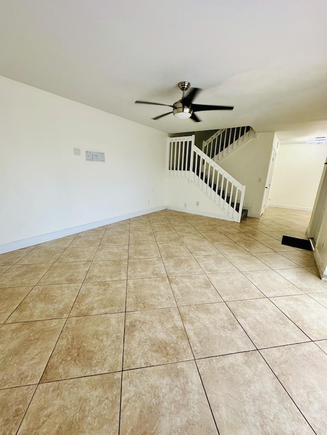 11887 SW 13th Ct, Davie, FL 33325 - spare room with a ceiling fan and light tile patterned flooring