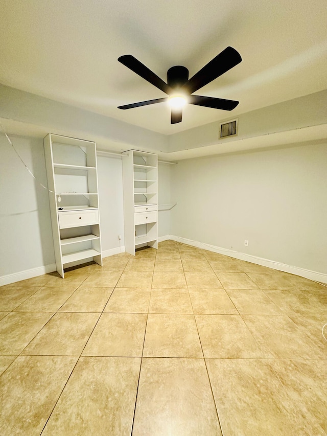 11887 SW 13th Ct, Davie, FL 33325 - unfurnished bedroom with light tile patterned flooring, a ceiling fan, and baseboards