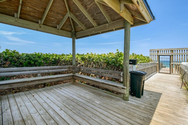 9650 S Ocean Dr Unit 1604, Jensen Beach, FL 34957 - wooden terrace featuring a gazebo