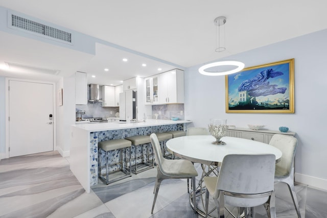 12 Royal Palm Way Unit 605, Boca Raton, FL 33432 - dining room with recessed lighting and baseboards