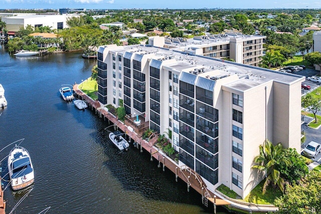 12 Royal Palm Way Unit 605, Boca Raton, FL 33432 - drone / aerial view of apartment complex and a nearby body of water