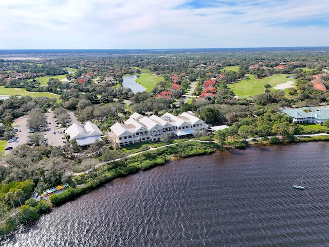 13312 NW Maplewood Rd, Palm City, FL 34990 - aerial overview of property's location featuring a nearby body of water, a local golf course, and nearby suburban area