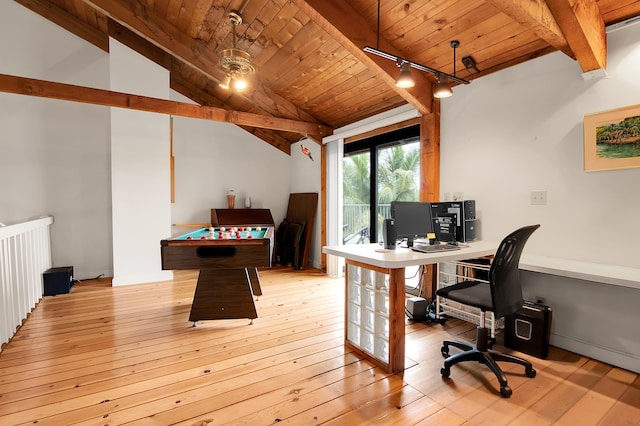 5898 Vista Linda Ln, Boca Raton, FL 33433 - home office with wooden ceiling and wood-type flooring