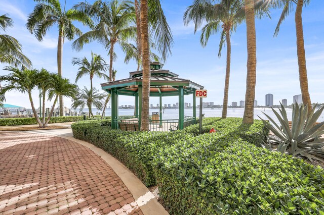 2640 Lake Shore Dr Unit 1510, Riviera Beach, FL 33404 - view of home's community with a gazebo and a water view