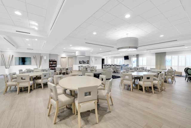 2640 Lake Shore Dr Unit 1510, Riviera Beach, FL 33404 - dining area with light wood-style floors and recessed lighting