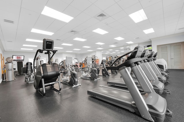 2640 Lake Shore Dr Unit 1510, Riviera Beach, FL 33404 - gym with a drop ceiling