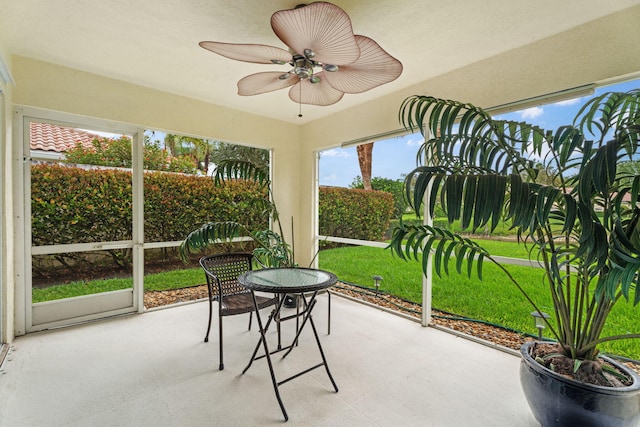 649 Hudson Bay Dr, Palm Beach Gardens, FL 33410 - sunroom / solarium with a ceiling fan