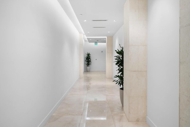 3100 N Ocean Dr Unit H-1708, Singer Island, FL 33404 - hall with baseboards and recessed lighting