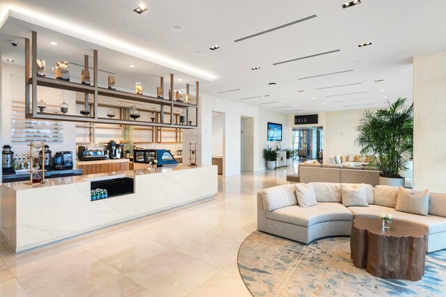 3100 N Ocean Dr Unit H-1708, Singer Island, FL 33404 - living room with recessed lighting